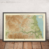 Old OS Map of Northumberland - South by Bartholomew, 1901: Newcastle, Sunderland, Tyne, National Park, Hadrian's Wall, North Sea