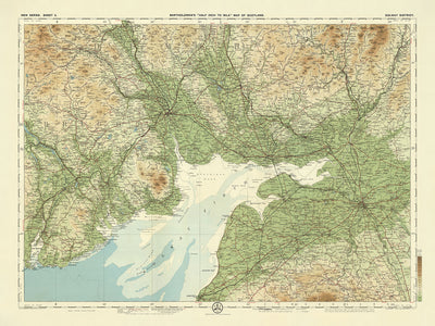 Antigua mapa OS de Dumfries y Cumbria por Bartholomew, 1901: Frontera, Estuario de Solway, Carlisle, Muro de Adriano, Skiddaw, Lochmaben 