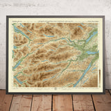 Mappa OS antica di Central Ross & Cromarty, Scozia di Bartholomew, 1901: Dingwall, Ullapool, Loch Maree, Ben Wyvis, Fiume Conon, Monti Fannich 