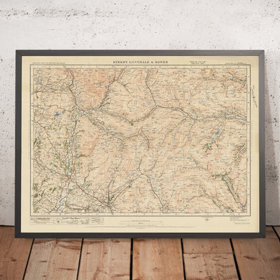 Antiguo mapa de Ordnance Survey, hoja 20 - Kirkby Lonsdale & Hawes, 1925: Ingleton, Sedbergh, Askrigg, Parque Nacional de Yorkshire Dales