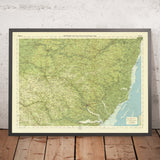 Old OS Map of Suffolk, England by Bartholomew, 1901: Ipswich, Lowestoft, River Orwell, Framlingham Castle, Orford Ness, Thetford Forest