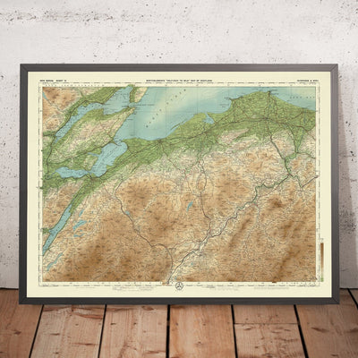 Alte OS-Karte von Inverness & Spey, Schottisches Hochland von Bartholomew, 1901: Inverness, Loch Ness, Cairngorms, Culloden, Moray Firth 