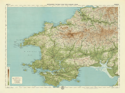 Alte OS-Karte von Pembrokeshire von Bartholomew, 1901: Haverfordwest, Tenby, Preseli Hills, St Brides Bay, Burgen, Carmarthen 