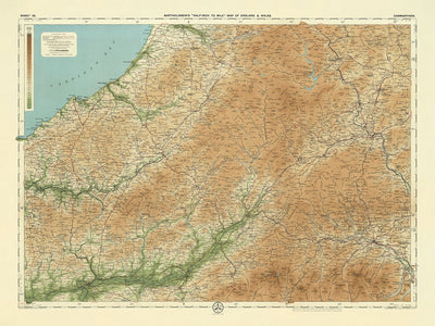 Old OS Map of Carmarthenshire by Bartholomew, 1901: Brecon Beacons, Llandeilo, River Towy, Cardigan Bay, Black Mountain, Llyn y Fan Fach