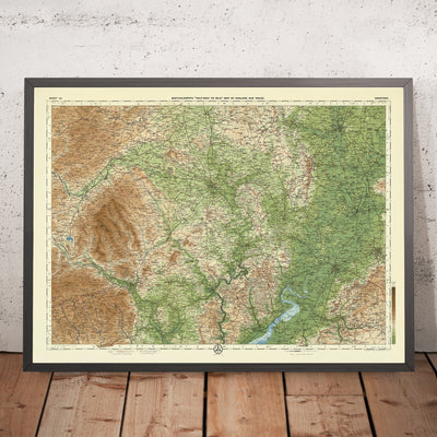 Ancienne carte OS du Herefordshire par Bartholomew, 1901 : Hereford, Abergavenny, Cheltenham, rivière Wye, montagnes noires, forêt de Dean, collines de Malvern 