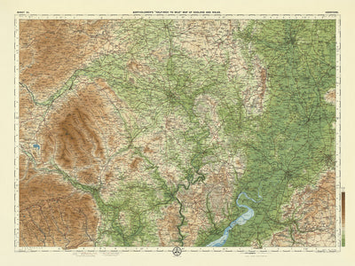 Ancienne carte OS du Herefordshire par Bartholomew, 1901 : Hereford, Abergavenny, Cheltenham, rivière Wye, montagnes noires, forêt de Dean, collines de Malvern 