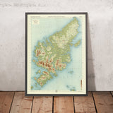 Mappa antica del territorio esterno delle Ebridi, Lewis e Harris di Bartholomew, 1901: Stornoway, Clisham, Pietre di Callanish 