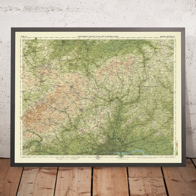 Mapa antiguo de Bedfordshire y Hertfordshire de Bartholomew, 1901: Luton, Colinas de Chiltern, Londres, Hemel Hempstead, St Albans 