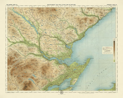 Alte OS-Karte von Dornoch, Lairg, Sutherland von Bartholomew, 1901: Loch Shin, Dornoch Firth, Ben More Assynt 