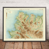 Ancienne carte OS de Cape Wrath et Tongue, Sutherland par Bartholomew, 1901 : Ben Hope, Loch Eriboll, Kyle de Durness, Ben Loyal 