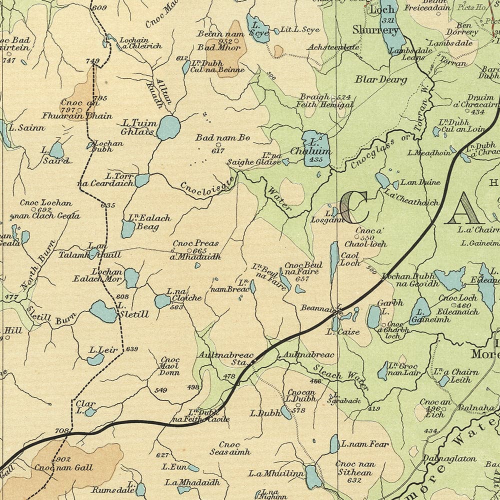 Old OS Map of Caithness District by Bartholomew, 1901: Thurso, Wick, Dunnet Head, Loch Watten, Morven, Castle of Mey