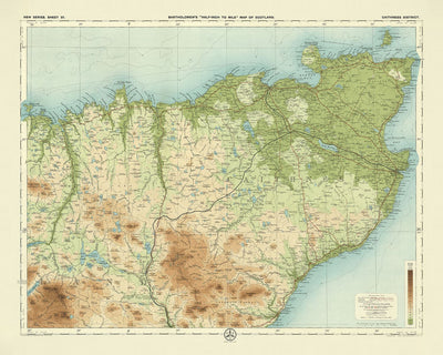 Old OS Map of Caithness District by Bartholomew, 1901: Thurso, Wick, Dunnet Head, Loch Watten, Morven, Castle of Mey