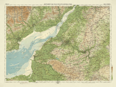 Alte OS-Karte von Bath & Bristol, Somerset von Bartholomew, 1901: Mendip Hills, Cardiff, Cheddar Gorge 