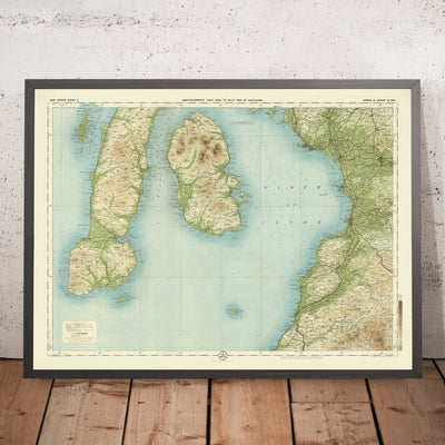 Alte OS-Karte von Kintyre, Isle of Arran & Lower Clyde von Bartholomew, 1901: Mull, Brodick, Goat Fell, River Clyde, Campbeltown 
