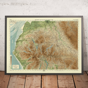 Mappa OS antica del Distretto dei Laghi di Bartholomew, 1901: Windermere, Scafell Pike, Lancaster, Carlisle, Ullswater, Kendal 