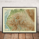 Antiguo mapa OS del Distrito de los Lagos por Bartholomew, 1901: Windermere, Scafell Pike, Lancaster, Carlisle, Ullswater, Kendal
