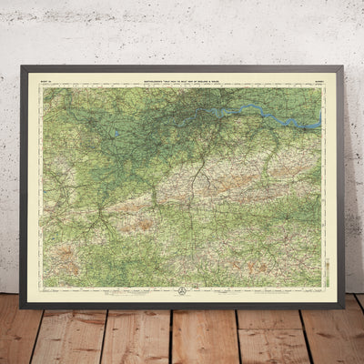 Alte OS-Karte von Surrey von Bartholomew, 1901: London, Themse, Richmond Park, North Downs, Epsom 