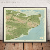 Old OS Map of Kent, England by Bartholomew, 1901: Thames Estuary, Dover, Canterbury, North Downs, Weald, Isle of Sheppey
