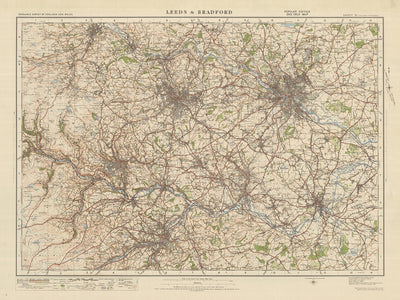 Old Ordnance Survey Map, Sheet 31 - Leeds & Bradford, 1925: Halifax, Huddersfield, Wakefield, Dewsbury, Keighley
