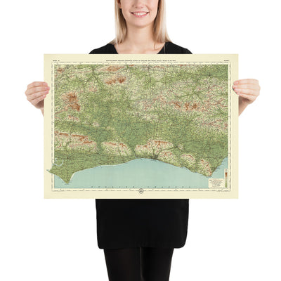 Alte OS-Karte von Sussex von Bartholomew, 1901: Brighton, Hastings, South Downs, Arundel Castle, Beachy Head 