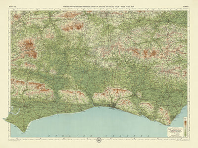 Alte OS-Karte von Sussex von Bartholomew, 1901: Brighton, Hastings, South Downs, Arundel Castle, Beachy Head 