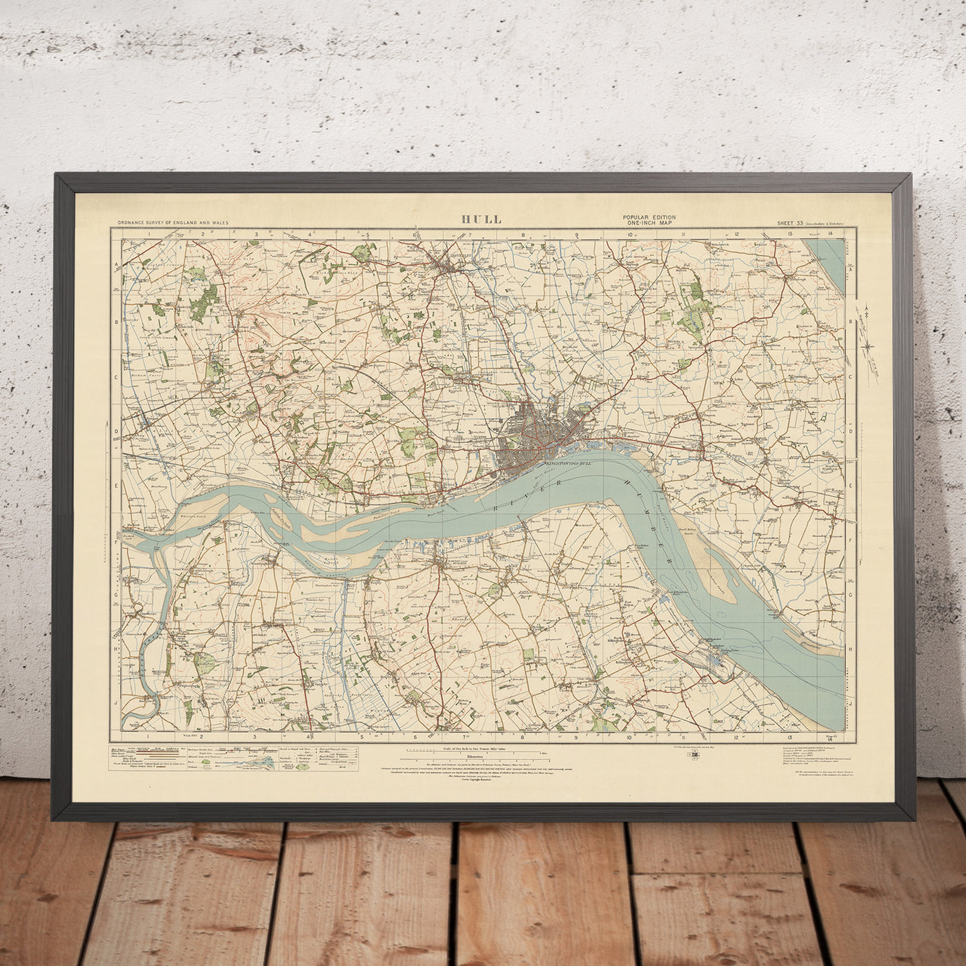 Old Ordnance Survey Map, Sheet 33 - Hull, 1925: Beverley, Barton-upon-Humber, Hessle, Winterton and River Humber