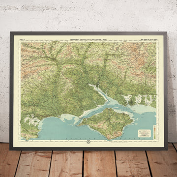 Alte OS-Karte des New Forest & Isle of Wight, Hampshire von Bartholomew, 1901: Southampton, Bournemouth, Poole Harbour, Carisbrooke Castle, Needles Rocks 