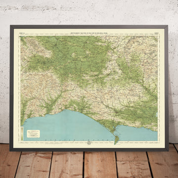 Mappa antica della Contea di Dorset di Bartholomew, 1901: Weymouth, Taunton, Yeovil, Castello di Corfe, Durdle Door 