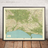 Antiguo mapa OS de Dorset de Bartholomew, 1901: Weymouth, Taunton, Yeovil, Corfe Castle, Durdle Door 