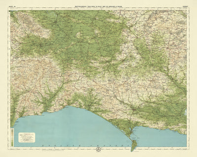 Old OS Map of Dorset by Bartholomew, 1901: Weymouth, Taunton, Yeovil, Corfe Castle, Durdle Door