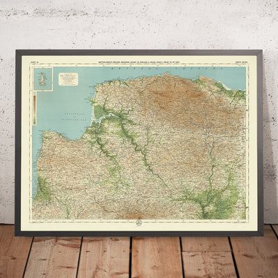 Old OS Map of North Devon by Bartholomew, 1901: Barnstaple, Exmoor, River Taw, Bideford Bay, Lundy Island