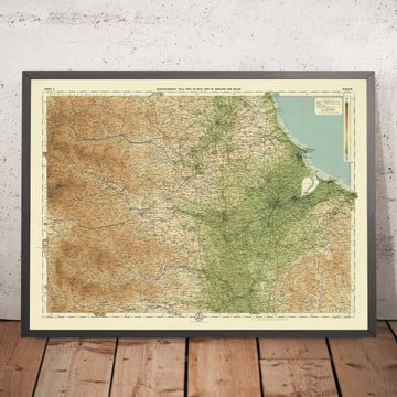 Alte OS-Karte von County Durham von Bartholomew, 1901: Middlesbrough, Fluss Tees, Penninische Hügel, Darlington, Hartlepool 