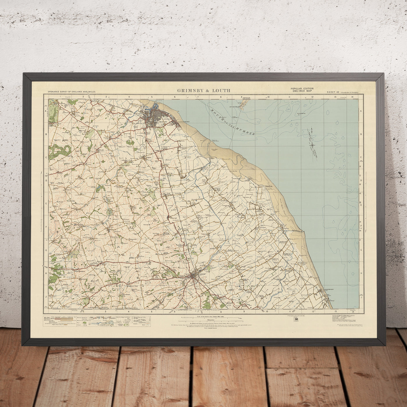 Old Ordnance Survey Map, Sheet 40 - Grimsby & Louth, 1925: Mablethorpe, Humberston, Cleethorpes, Donna Nook, Lincolnshire Wolds AONB