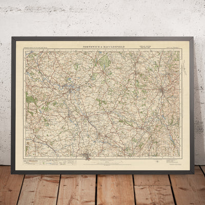 Old Ordnance Survey Map, Sheet 44 - Northwich & Macclesfield, 1925: Knutsford, Crewe, Macclesfield, Wilmslow, Winsford