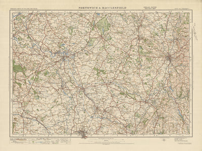 Old Ordnance Survey Map, Sheet 44 - Northwich & Macclesfield, 1925: Knutsford, Crewe, Macclesfield, Wilmslow, Winsford