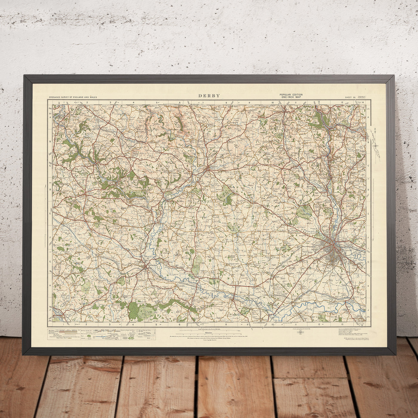 Old Ordnance Survey Map, Sheet 53 - Derby, 1925: Uttoxeter, Belper, Ripley, Ashbourne, Cheadle
