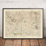 Alte Ordnance Survey Karte, Blatt 53 - Derby, 1925: Uttoxeter, Belper, Ripley, Ashbourne, Cheadle 