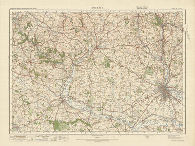 Old Ordnance Survey Map, Sheet 53 - Derby, 1925: Uttoxeter, Belper, Ripley, Ashbourne, Cheadle