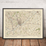 Mapa de Old Ordnance Survey, hoja 54 - Nottingham, 1925: Ilkeston, Heanor, Long Eaton, Newark-on-Trent, Southwell