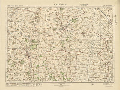 Old Ordnance Survey Map, Sheet 55 - Grantham, 1925: Sleaford, Donington, Long Bennington, Ruskington, Swineshead