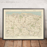 Alter Ordnance Survey Karte, Blatt 57 - Fakenham, 1925: Holt, Burnham Market, Little Walsingham, Briston, Norfolk Coast AONB 