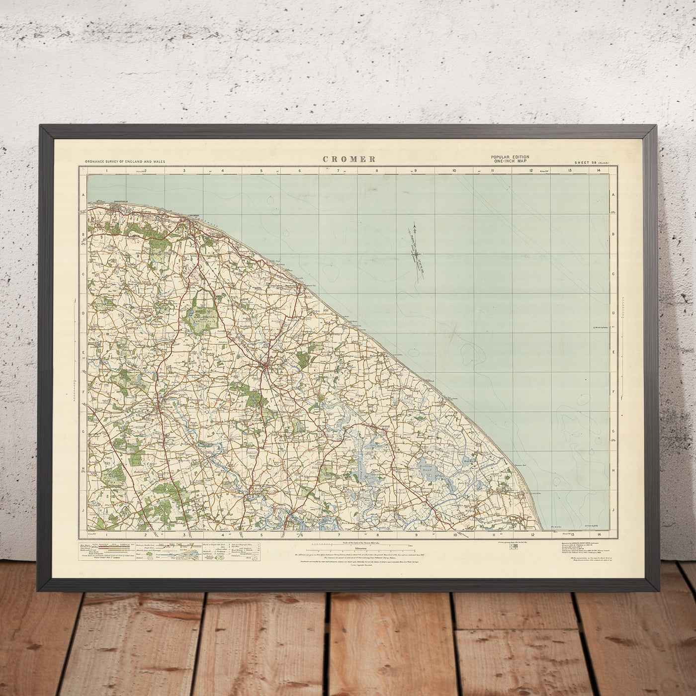 Old Ordnance Survey Map, Sheet 58 - Cromer, 1925: North Walsham, Mundesley, Aylsham, Stalham, Sheringham