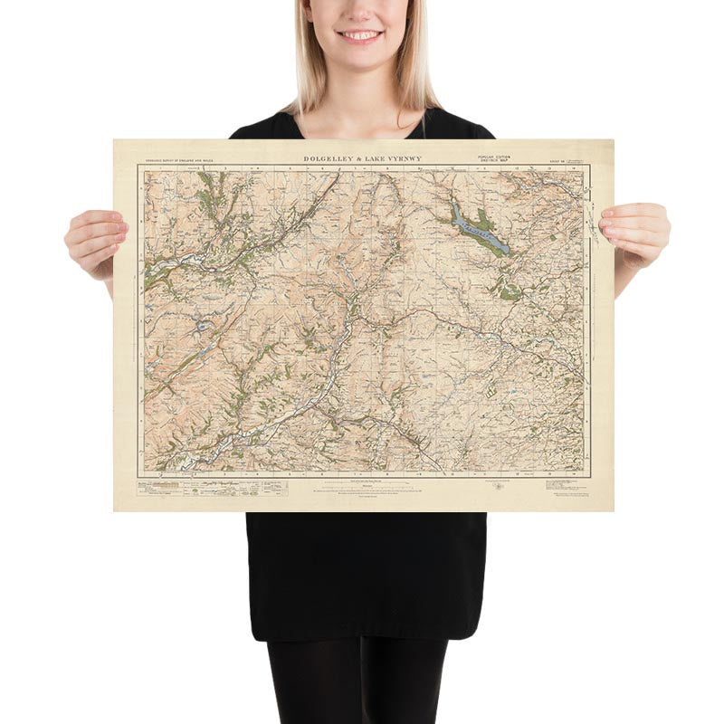 Alte Ordnance Survey Karte, Blatt 59 - Dolgelly & Lake Vyrnwy, 1925: Machynlleth, Corris, Aberangell, Coed y Brenin Waldpark, Eryri Nationalpark 