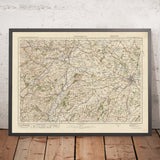 Carte Old Ordnance Survey, feuille 60 - Shrewsbury, 1925 : Welshpool, Llanfyllin, Llanrhaeadr-ym-Mochnant, Llanfair Caereinion, Shropshire Hills AONB
