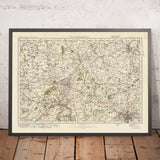 Alter Ordnance Survey Map, Blatt 61 - Wolverhampton, 1925: Shifnal, Telford, Newport, Stafford, Die Eisenbrücke 