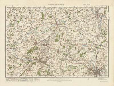 Old Ordnance Survey Map, Sheet 61 - Wolverhampton, 1925: Shifnal, Telford, Newport, Stafford, The Iron Bridge