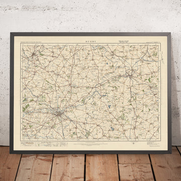 Alte Ordnance Survey Karte, Blatt 73 - Rugby, 1925: Hinckley, Market Harborough, Lutterworth, Desborough, Rothwell 