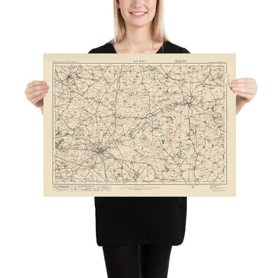 Alte Ordnance Survey Karte, Blatt 73 - Rugby, 1925: Hinckley, Market Harborough, Lutterworth, Desborough, Rothwell 