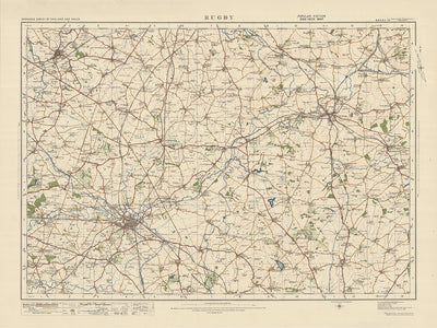 Alte Ordnance Survey Karte, Blatt 73 - Rugby, 1925: Hinckley, Market Harborough, Lutterworth, Desborough, Rothwell 