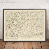 Alte Ordnance Survey Karte, Blatt 74 - Kettering & Huntingdon, 1925: Corby, Oundle, Wellingborough, Huntingdon, Yaxley 
